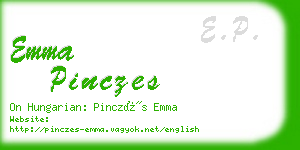 emma pinczes business card